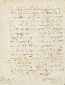 Handwritten letter signed by King Charles I