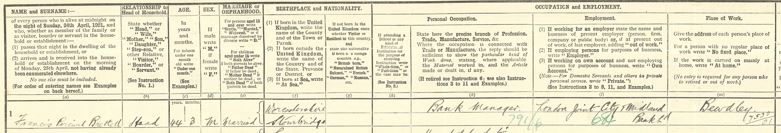 1921 census entry