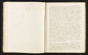 One page handwritten diary entry of Charlotte and Mary Hill detailing their time at the Battlefield of Waterloo