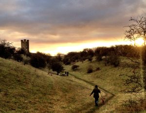 A rural walking scene near to Broadway Tower