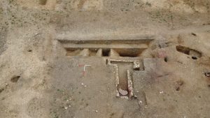 Newly opened area of excavation