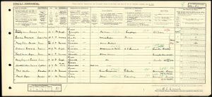 An entry taken from the1921 census showing the Everard family.