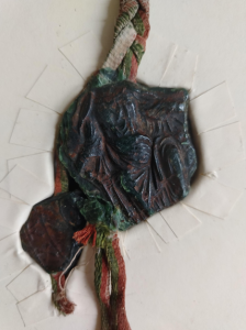 Colour photograph of broken seal showing King Stephen. It is dated 1189.