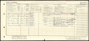 An entry from the 1921 census showing the Barber family in Hadfield, Derbyshire.