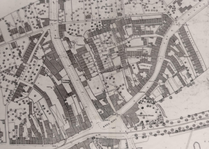 A copy of the first edition Ordnance Survey map.