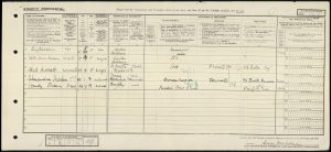 A copy of an entry taken from the 1921 census.