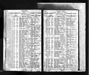 A copy of an entry found in the electoral registers for Worcestershire for 1921.