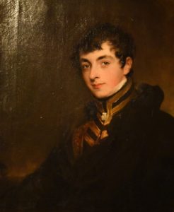 Painting of Lord Marcus Hill sat in a military uniform