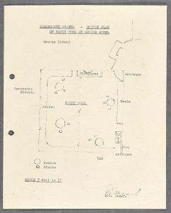 A sketch plan of the bar in the Geroge Hotel where Florrie and American serviceman were seen together.