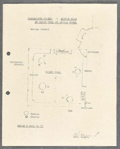 A sketch plan created by the police to show the layout of the bar where Florrie was seen with a US serviceman.