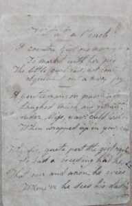 A copy of a handwritten note on the bacl of a library card.