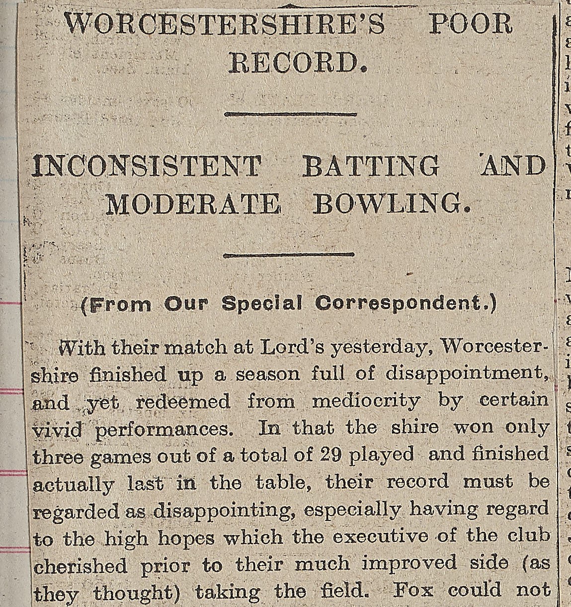 1926 was a poor season...