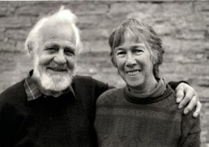 A black and white photograph showing Charles and Mary in their later years.