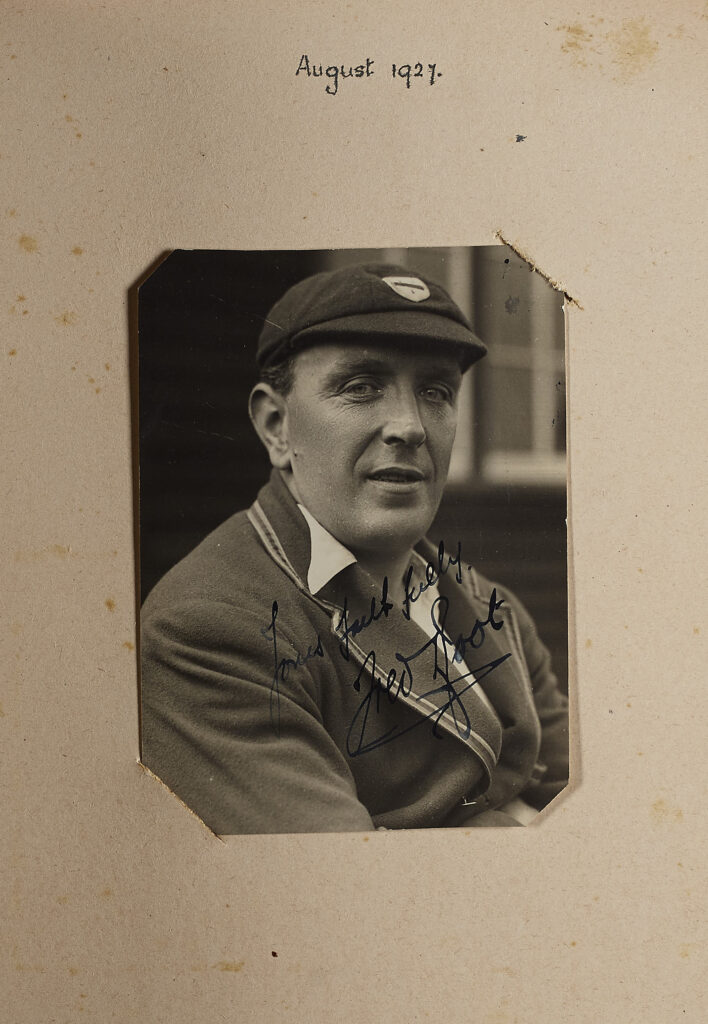 Black and white photo on paper. Inscribed "Yours faithfully, Fred Root