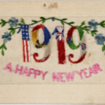 An Embroidered Postcard celebrating the New Year in 1919